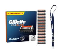 Gillette Proglide Lamette Da Barba per Rasoio Barba Manuale, 12 Lamette Gillette Proglide di Ricambio per Rasatura Profonda Uomo, Lame di Precisione per Rasoio Manuale Uomo