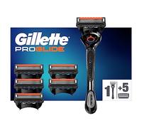 Gillette ProGlide RASOIO UOMO, Rasoio a Mano Libera, 6 LAMETTE DA BARBA da 5 Lame, Rasatura Confortevole, Manico Ergonomico con RIFINITORE di PRECISIONE, Fino a 1 MESE DI RASATURA con 1 LAMETTA