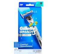 Gillette Rasoio da barba Mach 3 Turbo per uomo | La rasatura più confortevole | Flexiball e Dynamic Pivot per rasatura sicura | Lame Anti-Attrito e Striscia Lubrificante per rasatura liscia e pelle