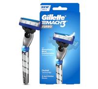 Gillette Rasoio da barba Mach 3 Turbo per uomo | La rasatura più confortevole | Flexiball e Dynamic Pivot per rasatura sicura | Lame Anti-Attrito e Striscia Lubrificante per rasatura liscia e pelle
