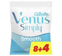 Gillette Rasoio Donna Venus Simply 2 Usa e Getta a 2 Lame, Confezione da 8+4 Rasoi Donna con Striscia Moisturerich per Un’ottima Scorrevolezza e Comfort Maggiore, Lamette Usa e Getta