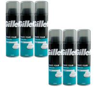 Gillette Schiuma da Barba Sensibile 6 X 200ml Protegge Prima Irritazioni Pelle &