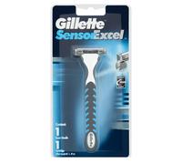 Gillette Sensor Excel manico rasoio doppia lama manuale 1 cartuccia spedizion...