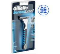 Gillette Sensor Excel manico rasoio doppia lama manuale SPEDIZIONE GRATUITA