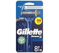Gillette Sensor3 Comfort - Rasoio monouso da uomo, 8 pezzi, blu