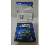 Gillette Sensor3, Confezione da 8 Lamette da Barba di Ricambio da 3 Lame, con Testina Snodabile, Rivestimento in Cromo per Lame che Durano a Lungo
