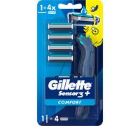 Gillette Sensor3 Plus Comfort Rasoio + ricariche, 4 pezzi