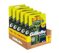 Gillette Sensor3 Rasoio Uomo Usa e Getta Sensitive, Confezione da 3+2 Rasoi | Fino a 10 Rasature Ottimali con Ogni Singolo Rasoio
