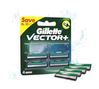 Gillette Vector Plus - Lamette per rasoio manuale (cartuccia), confezione da 4