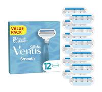 Gillette Venus Lame per rasoio lisce da donna, confezione da 12 ricariche, SkinCushion aiuta a proteggere dalle irritazioni da rasatura, confezione può variare