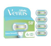 Gillette Venus Lamette di ricambio extra lisce da donna, confezione da 4, Lubrastrip con un tocco di oli di avocado, SkinCushion aiuta a proteggere dalle irritazioni da barba