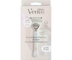 Gillette Venus Per La Pelle E I Capelli Pubici, Rasoio Da Donna, Con 2 Lame Affumicate E Barra Di Protezione, Aiuta A Proteggere La Zona Sensibile Della Maglia Del Fuoco Del Rasoio