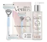 Gillette Venus per peli pubici e rasatura della pelle set da donna Razor 1 manico + 2 ricariche di lama + detergente 2 in 1