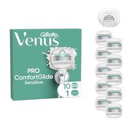 Gillette Venus Pro ComfortGlide Sensitive Con Un Tocco Di Aloe, 10 Lamette Di Ricambio per Rasoio Donna, Copertura Da Viaggio