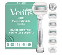Gillette Venus Pro Comfortglide Sensitive Rasoio Donna, 5 Lamette di Ricambio
