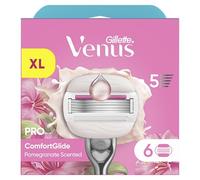 Gillette Venus Pro Comfortglide Tropical, 6 Lamette Originali, Rosa | Lame di ricambio, rasoio bagnato da donna, 5 lame per rasoio da donna con profumo di melograno per una rasatura di lunga