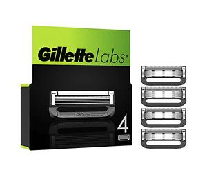 GilletteLabs LametteDi Ricambio Per Rasoio Da Uomo, Confezione Da 4, Compatibili Con GilletteLabs Con Barra Esfoliante E Heated Razor