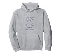 Gills Rock Wisconsin Sailboat And Sun Felpa con Cappuccio