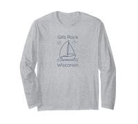 Gills Rock Wisconsin Sailboat And Sun Maglia a Manica