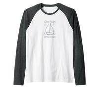 Gills Rock Wisconsin Sailboat And Sun Maglia con Maniche Raglan