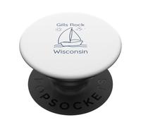 Gills Rock Wisconsin Sailboat and Sun PopSockets PopGrip Adesivo