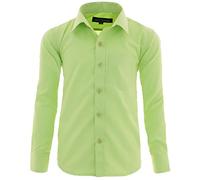GILLSONZ A1vDa - Camicia per feste per bambini, a maniche lunghe, facile da stirare, disponibile in 9 colori, taglia 86-170 verde mela 12/13 anni