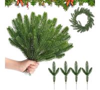 Gillterway 80 Pezzi Rami di Abete Artificiali, Rami di Pino Artificiali di Natale, per Decorazioni Fai Da Te, per Creare una Ghirlanda di Natale, per la Decorazione del Giardino o Della Casa