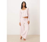 Gilly Hicks - Joggers a vita bassa rosa a nido d'ape in coordinato L