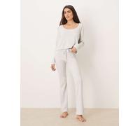 Gilly Hicks - Top a maniche lunghe a nido d'ape color panna in coordinato-Bianco L