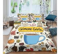 Gilmore Girls themedSet Di Copripiumino morbida microfibra Set di 3 Pezzi stampa 3D con cerniera autumn cozy copripiumino con federe traspirante ultra morbido for ragazze Super king（260x220cm）