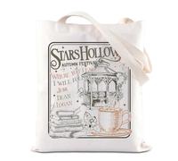 Gilmore TV Show Merchandise Inspired Tote Bag Luke's Diner Regalo Rory Lorelai Amanti Regalo Stelle Hollow Shoulder Bag per i fan, Borsa a tracolla con stelle, 35*40cm