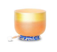 Gilt Orange, Crystal Yoga Singing Bowl, 7~12 Inches, Handmade, Meditation Props, Relieve Fatigue And Anxiety, Suitable For Beginners And Professionals, Send Percussion St(9 Pollici)