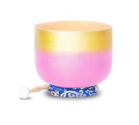 Gilt Pink, Crystal Yoga Singing Bowl, 7~12 Inches, Handmade, Meditation Props, Relieve Fatigue And Anxiety, Suitable For Beginners And Professionals, Send Percussion Stic(8 Pollici)