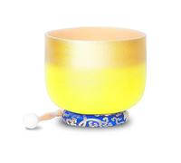 Gilt Yellow, Crystal Yoga Bowl Set, 7-12 ", Handcrafted, Meditation Props, Relieve Fatigue And Anxiety, Suitable For Beginners And Professional Players, Send Percussion S(10 Pollici)