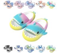 Giltpeak Cloud Shark Slides Kids, Pantofole per bambini, estive, antiscivolo, per il bagno, da spiaggia, divertenti, giallo, verde, rosa, 31/32 EU