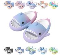 Giltpeak Cloud Shark Slides Kids, Pantofole per bambini, estive, antiscivolo, per il bagno, da spiaggia, divertenti, Viola Blue Pink, 37/38 EU