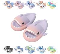 Giltpeak Cloud Shark Slides Kids, Pantofole per bambini, estive, antiscivolo, per il bagno, da spiaggia, divertenti, rosa viola., 33/34 EU