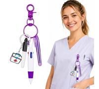 GILWUMO 1 Set Evidenziatori per Infermieri, Pennarelli Professionali in PP e ABS, Regalo Ideale per Medici, Infermieri, Insegnanti e Ufficio, 13.6cm, Colore Viola