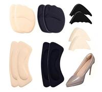 GILWUMO 12 Pezzi Cuscinetti per Avampiede con Tacco Alto - Solette in Silicone Medicale Antiscivolo, Plantari per Dolore alle Scarpe con Tacco, Sandali e Scarpe Alte (Nero/Beige, Invisibili)