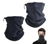 GILWUMO Scaldacollo Termico Invernale, 2Pcs Pile Antivento per Moto, Beanie Mask, Collo Snood Sciarpa (Nero e Grigio Scuro)