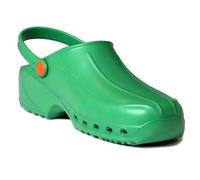 Gima - Zoccoli Professionali Ultraleggeri con Laccetto, Unisex, Anatomici, Antiscivolo, Antishock, Antistatici, Tomaia Non Forata, Suola Forata, Colore Verde, Misura EU 44, 1 Paio