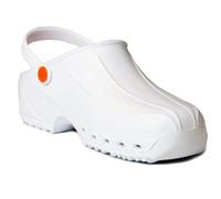 Gima - Zoccoli Professionali Ultraleggeri con Laccetto, Unisex, Anatomici, Antiscivolo, Antishock, Antistatici, Colore Bianco, Misura EU 39, 1 Paio