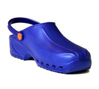 Gima - Zoccoli Professionali Ultraleggeri con Laccetto, Unisex, Anatomici, Antiscivolo, Antishock, Antistatici, Tomaia Non Forata, Suola Forata, Colore Blu, Misura EU 42, 1 Paio