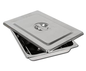 GIMA 26608 Vassoio e Coperchio Inox, 355 X 254 X 50 mm, 1 Pezzo