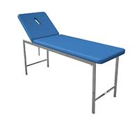 GIMA 27405 Lettino Classico Visita, Cromato, Blu, Schienale con Foro, 1 Pezzo