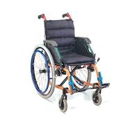 GIMA Carrozzina Pediatrica, sedia a rotelle per bambini, sedura 35cm, tessuto nero, portata massima 100 kg