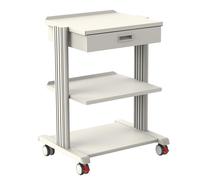 GIMA 27894 Carrello Smart con 50cm x 42cm 2 Ripiani + Base + Cassetto, Grigio/Bianco