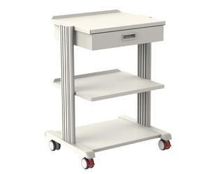 GIMA 27894 Carrello Smart con 50cm x 42cm 2 Ripiani + Base + Cassetto, Grigio/Bianco