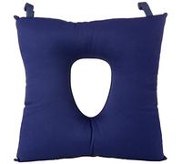 Gima 28550 - Cuscino Sagomato con Foro, Fibra cava di silicone con fodera 100% Cotone, Blu, 45 x 45 cm
