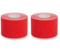 Gima 34747 Taping Kinesiologia, 5 m x 5 cm, Rosso (Confezione da 2)